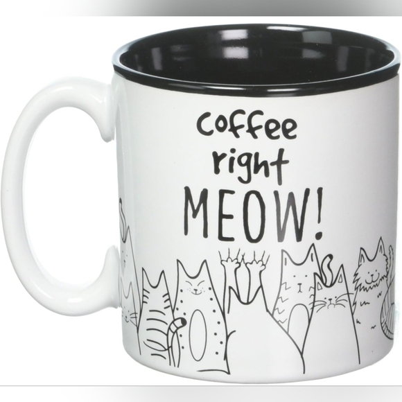 Cat Lovers Coffee Mug ' Coffee Right Meow ' 13oz Brand New - Picture 2 of 4